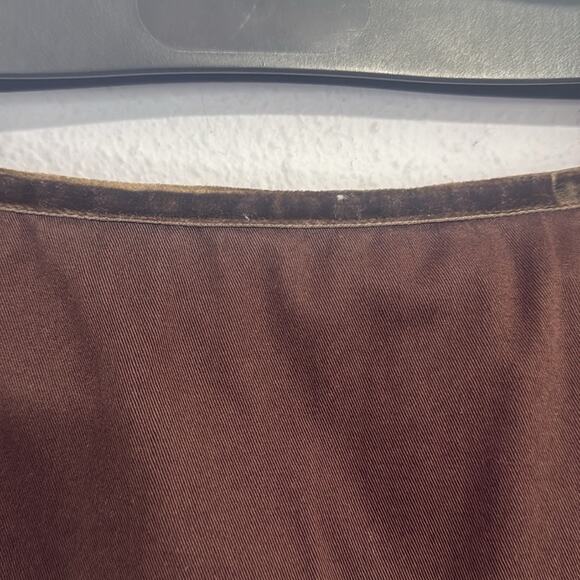 Think Tank Women Embroidered Brown A Line Skirt with Side Zip Size 6 - Picture 4 of 7